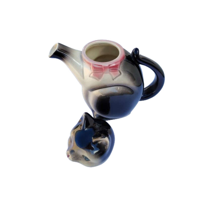 Vintage Erphila Black and White Cat Teapot  Germany 6700B