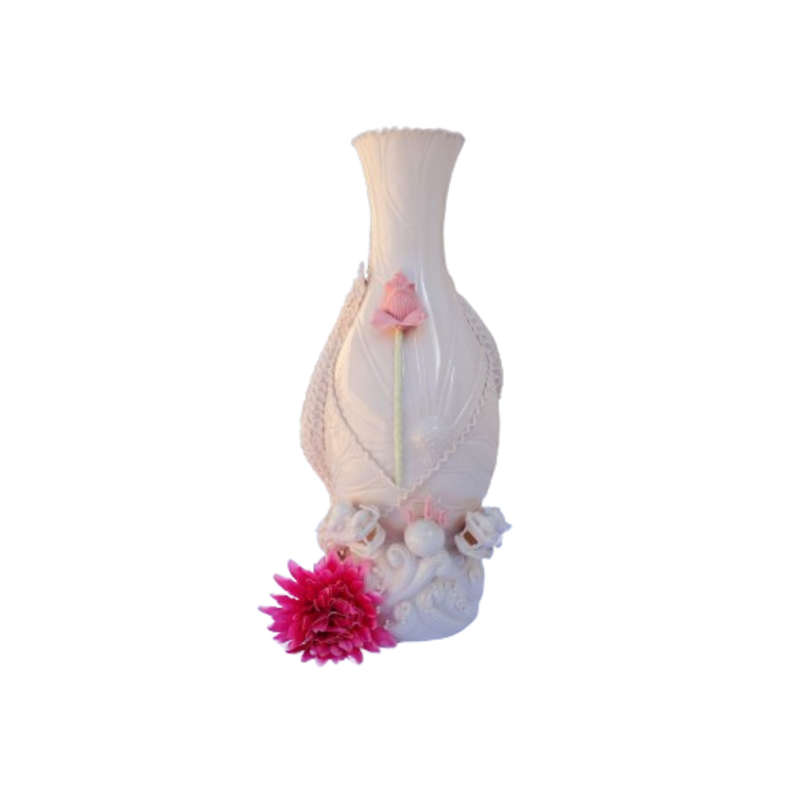 Chinese Dehua Blanc de Chine Porcelain Double Dragon Flaming Pearl Vase