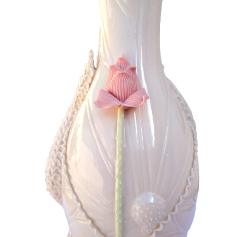 Chinese Dehua Blanc de Chine Porcelain Double Dragon Flaming Pearl Vase