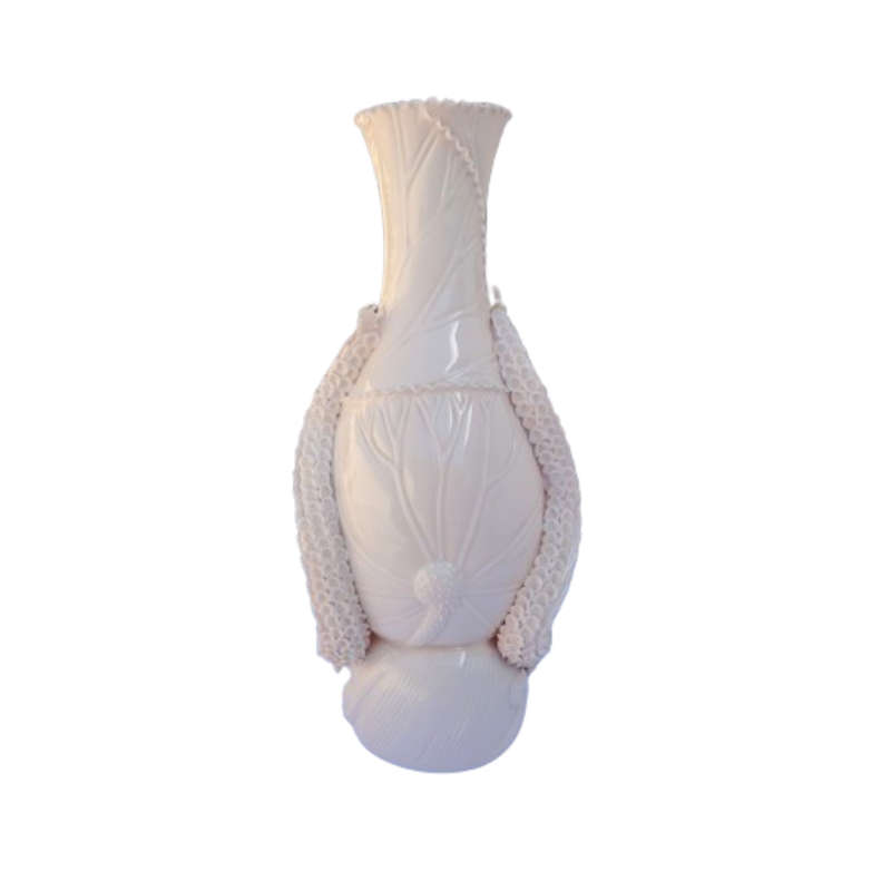 Chinese Dehua Blanc de Chine Porcelain Double Dragon Flaming Pearl Vase
