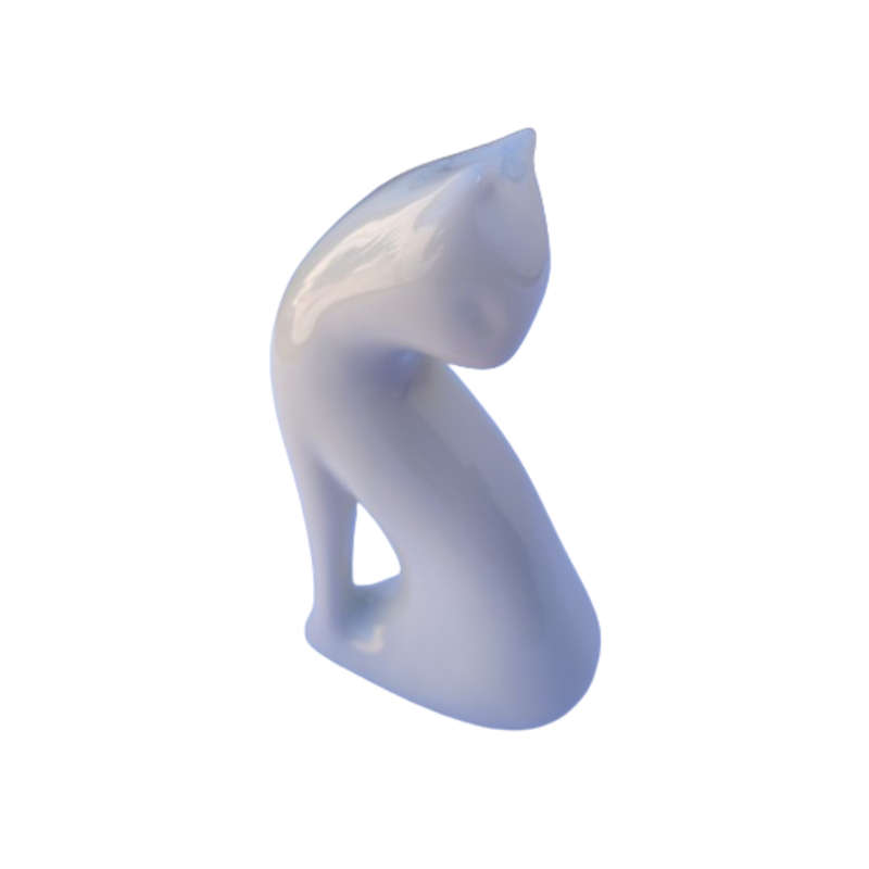 Naaman Israal Porcelain Tall White Cat Figurine