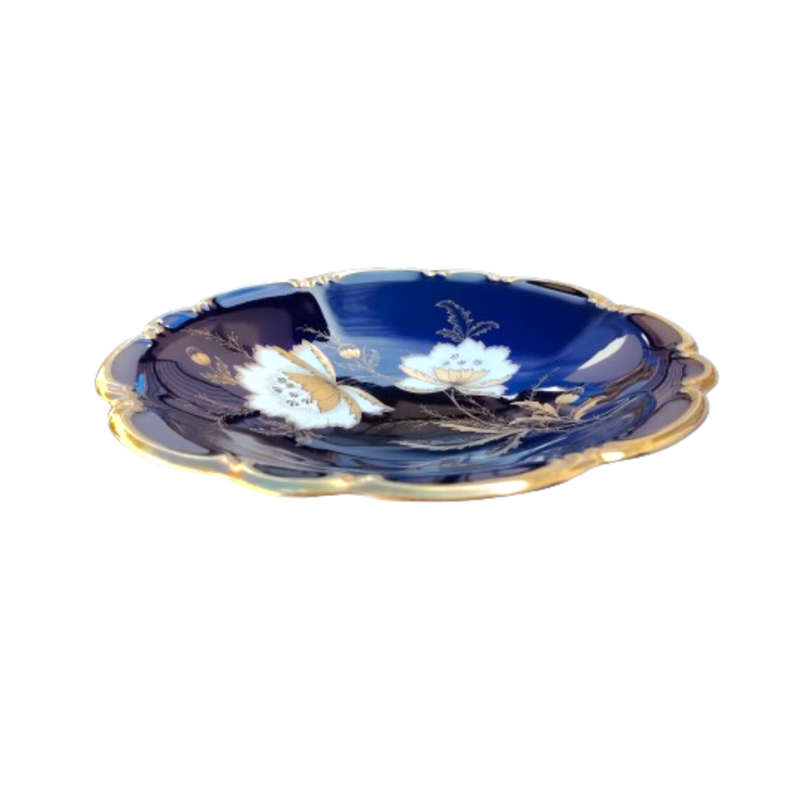 Lindner Kueps Bavaria Echt Cobalt Blue Gilt Bowl