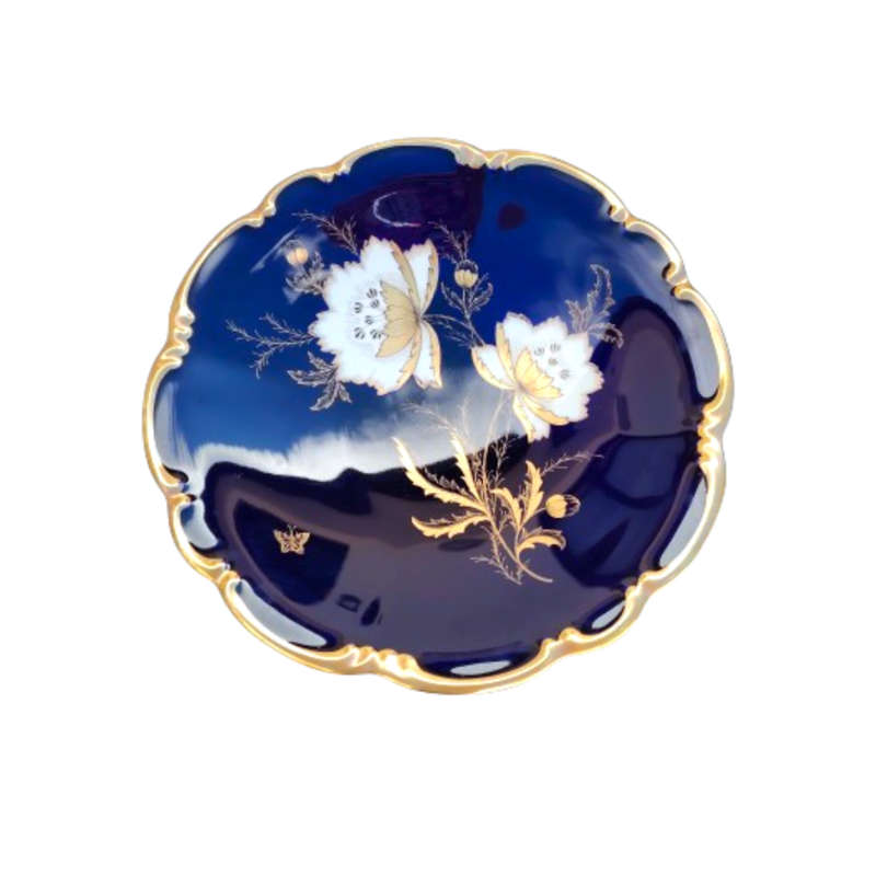 Lindner Kueps Bavaria Echt Cobalt Blue Gilt Bowl