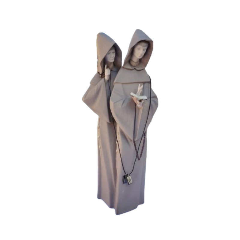 Lladro Monks at Prayer statue religious figure part of the Franciscan Monk
