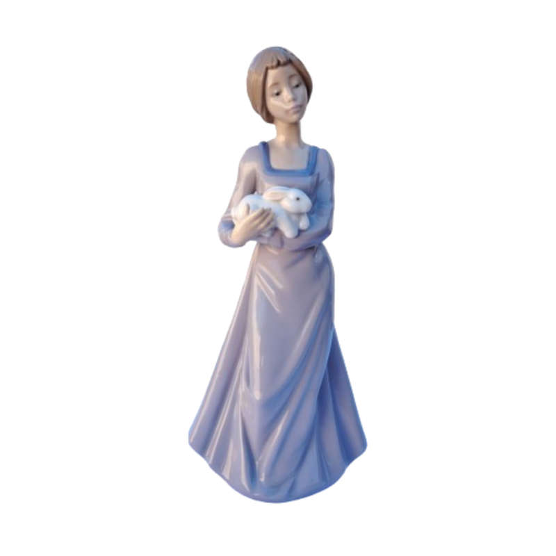 Nao Precious Bundle lady with Rabbit Figurine 1168