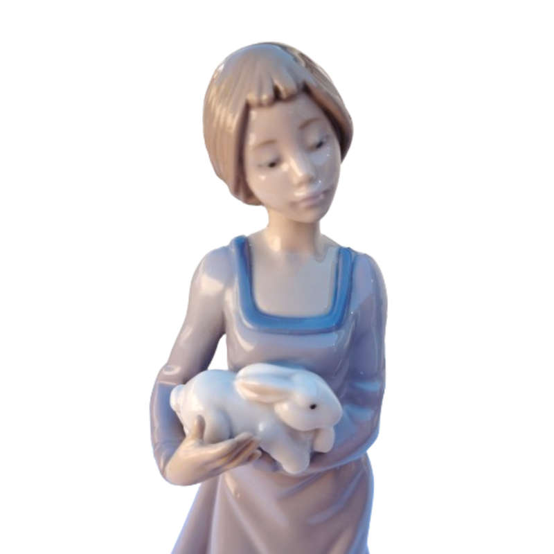 Nao Precious Bundle lady with Rabbit Figurine 1168