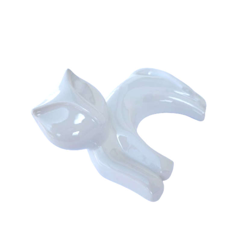 Naaman Israal Porcelain Lying White Cat Figurine