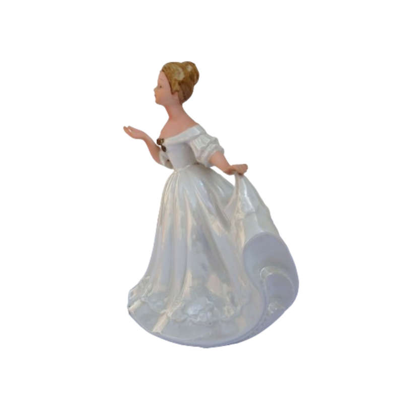 Elegant Lady Figurine Pearly White Dress