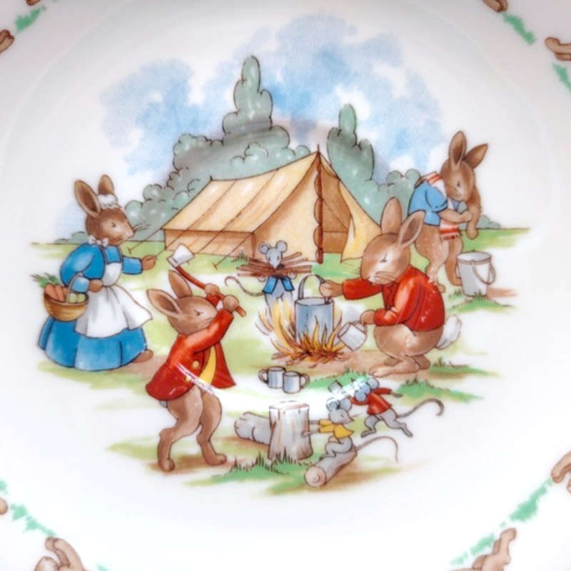 Royal Doulton Bunnykins Bunnies Camping Saucer