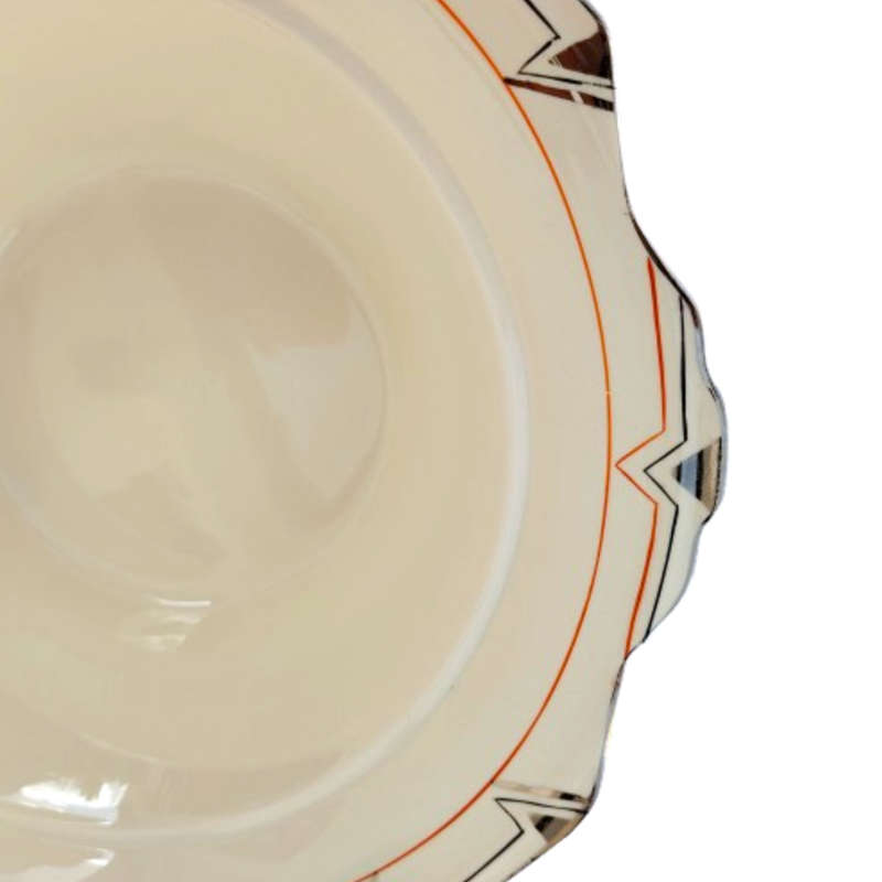 Rare 1930'S Art Deco Alfred Meakin Marigold Princess Shape Geometric Lidded Serving Dish
