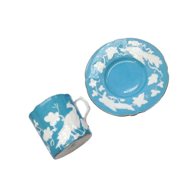 Royal Crown Derby Celedon blue Chinese Birds Duo