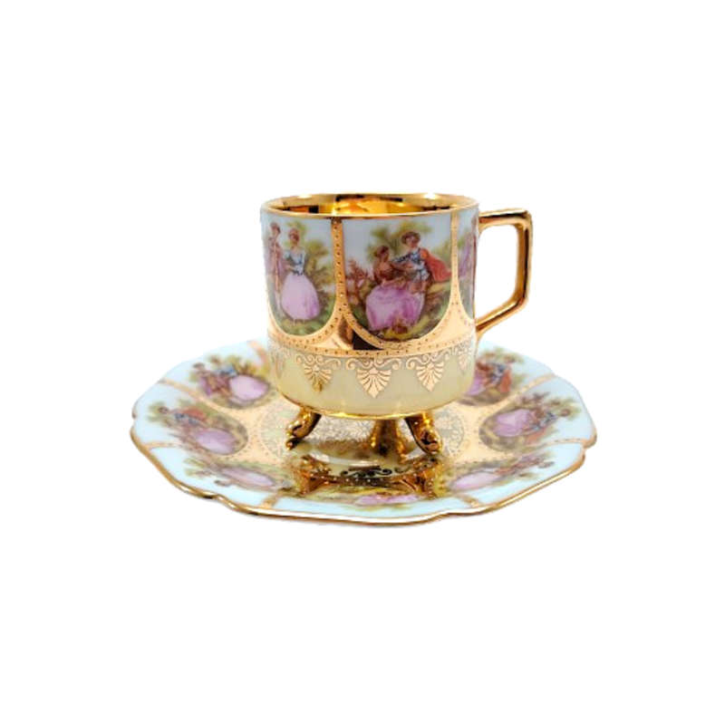 Bavarian Adler JWK Love Story Demitasse 4 Footed Cup and saucer