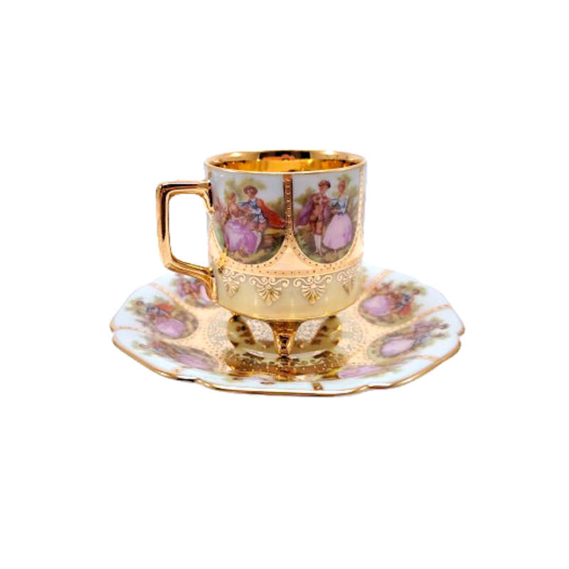 Bavarian Adler JWK Love Story Demitasse 4 Footed Cup and saucer