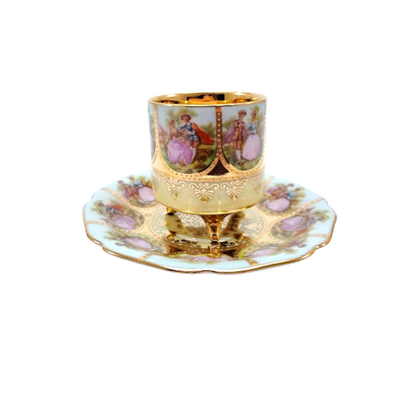 Bavarian Adler JWK Love Story Demitasse 4 Footed Cup and saucer