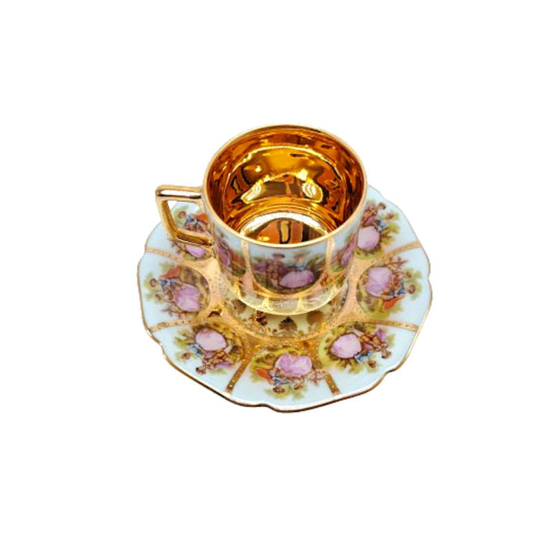 Bavarian Adler JWK Love Story Demitasse 4 Footed Cup and saucer