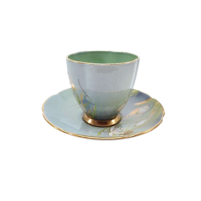 Carlton Blue with Snowdrops Cup and saucer Duo