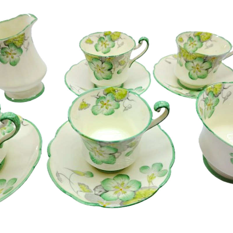 Paragon Tea Set G1413 Green and Yellow Flowers