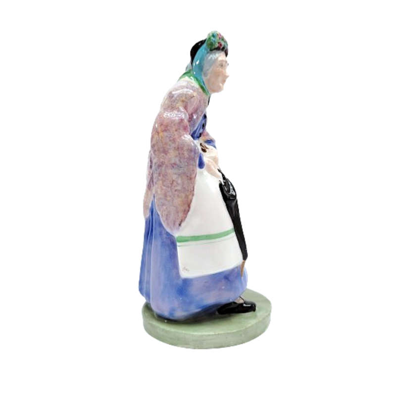 Crown Staffordshire England China Old Lady with Umbrella Figurine