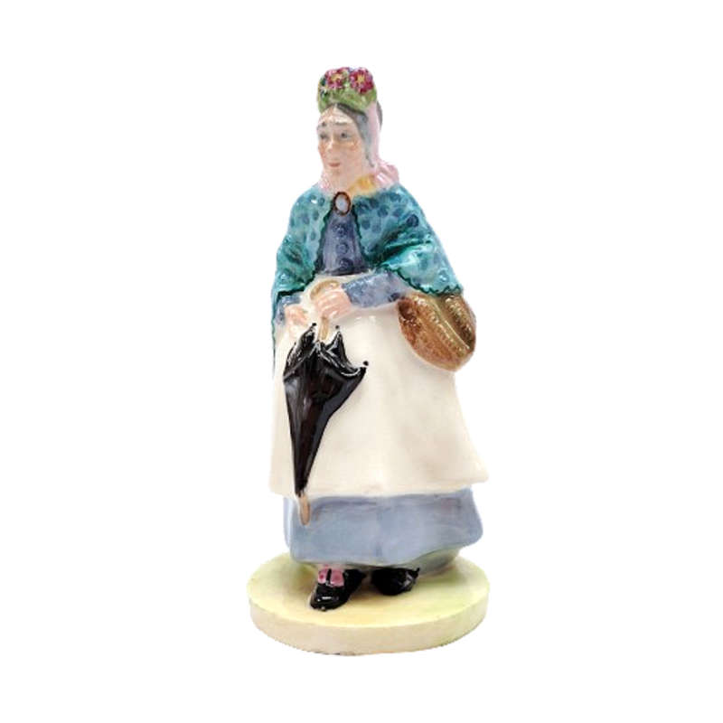 Crown Staffordshire England China Old Lady with Umbrella Figurine