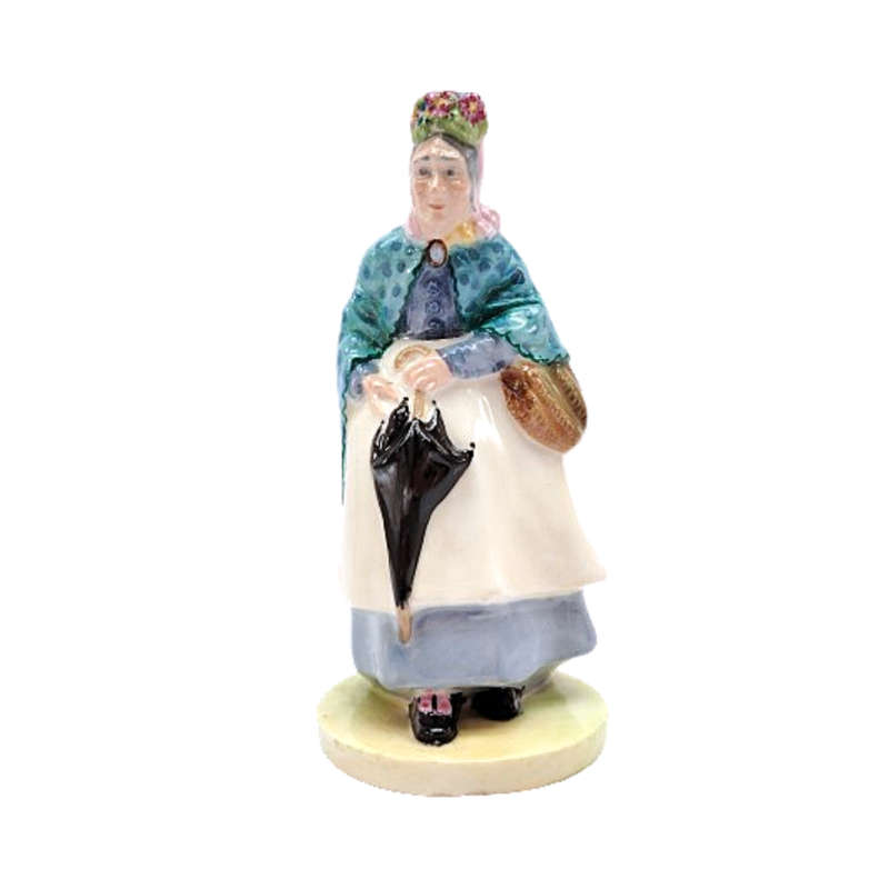 Crown Staffordshire England China Old Lady with Umbrella Figurine