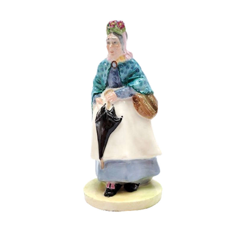 Crown Staffordshire England China Old Lady with Umbrella Figurine