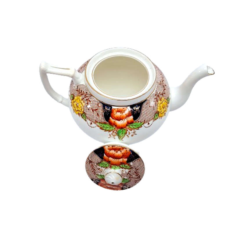 Beautiful Art Nouveau Bell china russet cobalt blue and gold tea set