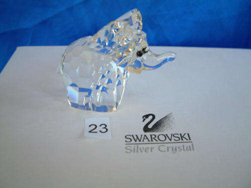 RARE SWAROVSKI SILVER CRYSTAL SMALL ELEPHANT 1989