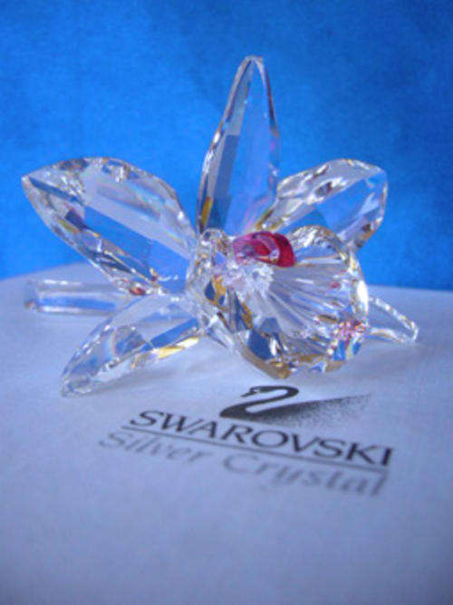 SWAROVSKI SILVER CRYSTAL "PINK ORCHID "