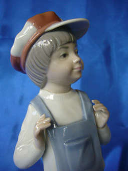 LLADRO BOY IN CAP & DUNGAREES WITH ACCORDION