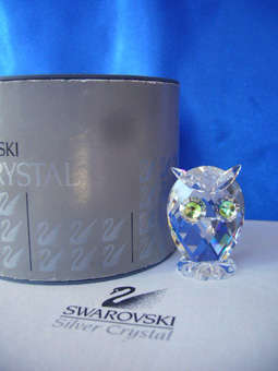 Swarovski Crystal Mini Owl -  Swan Logo.