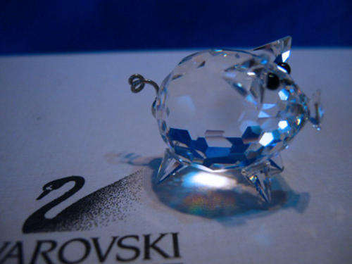 SWAROVSKI SILVER CRYSTAL ANIMAL MINI PIG