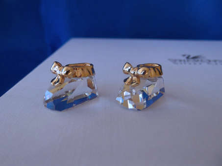 GENUINE Swarovski Crystal Memories CUTE BABY SHOES 18ct gold plated