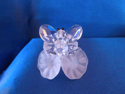 Stunning Cut Glass Austrian Crystal  Butterfly on Flower