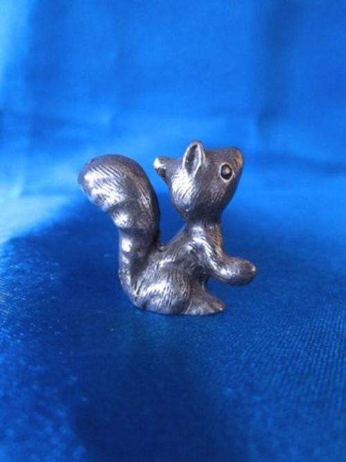 Old Pewter Squirrel Figure