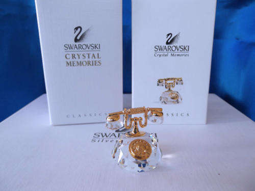 SWAROVSKI CRYSTAL MEMORIES MOMENTS OLD FASHIONED TELEPHONE PHONE