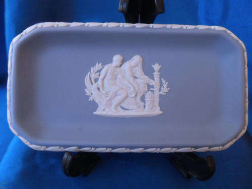 Wedgwood Blue Jasperwear Oblong Dish  #