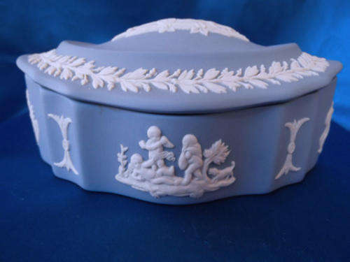 Wedgwood Jasper Blue Lidded Dish  #