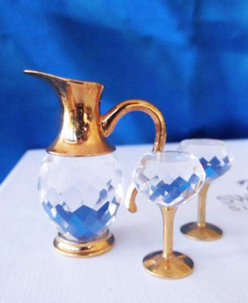 Swarovski Crystal Memories Moments Jug and Glasses Gold Plated