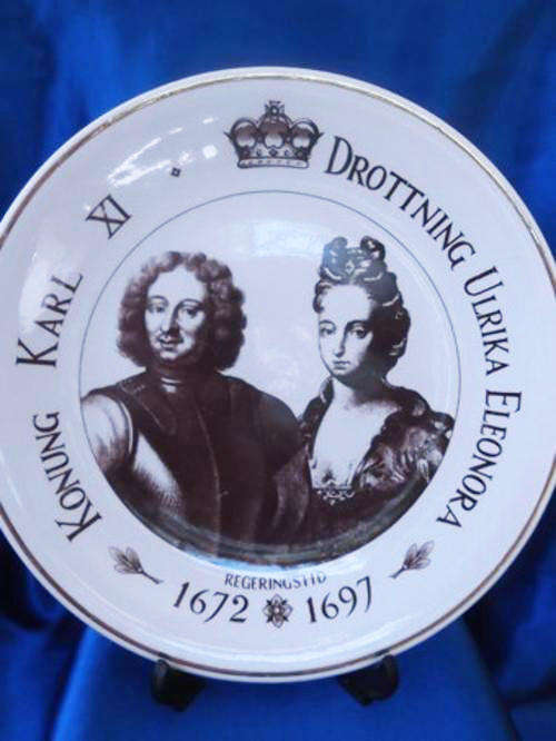 Kings & Queens of Sweden Konung Drottning Svensk 1672 -1697 Plate *