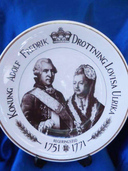 Kings & Queens of Sweden Konung Drottning Svensk 1751 -1771 Plate *