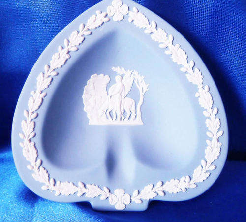 Vintage Wedgwood Jasper Blue Spade Dish  #