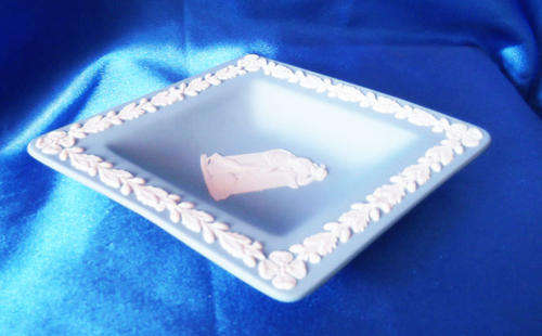 Vintage Wedgwood Jasper Blue Diamond Dish  #