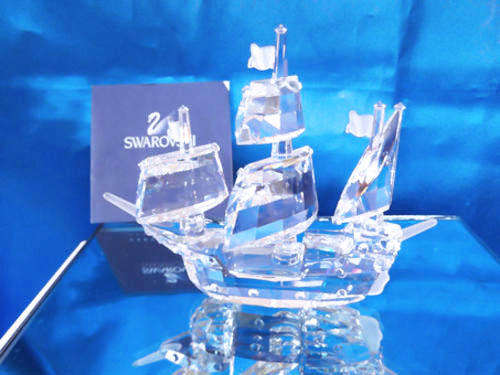 Fabulous Swarovski Silver Crystal Santa Maria sailing ship - retired