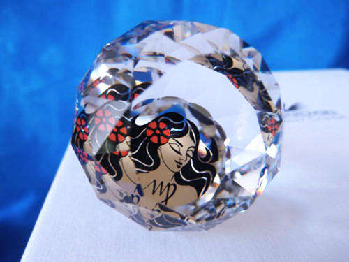 SWAROVSKI CRYSTAL 40mm ZODIAC PAPERWEIGHT - VIRGO MIB RETIRED