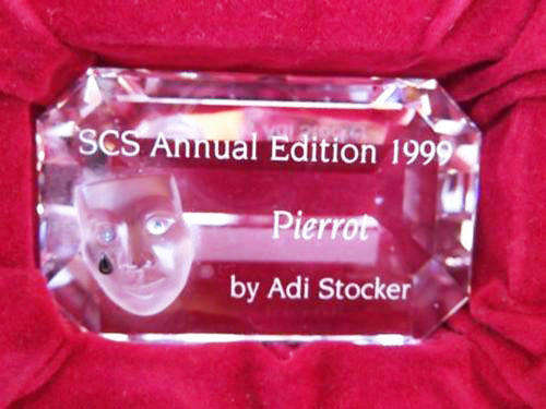SWAROVSKI CRYSTAL-1999 ANNUAL EDITION PIERROT PLAQUE-MASQUERADE