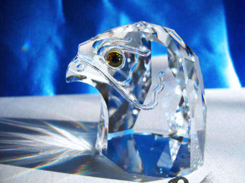 Swarovski Crystal Optik Block Falcon Head