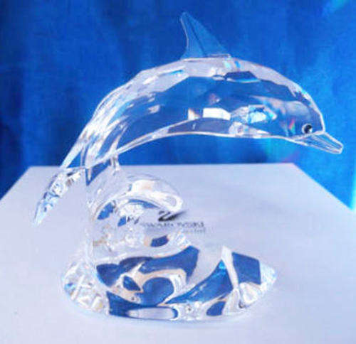 SWAROVSKI CRYSTAL DOLPHIN ON A WAVE RETIRED BOXED