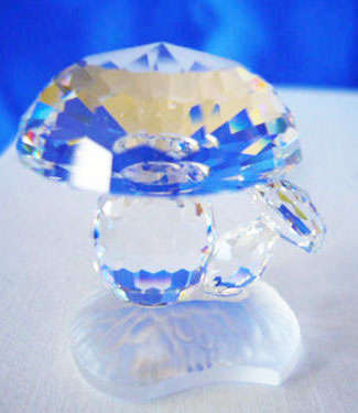 Swarvski Crystal Mushrooms on Frosted Base Woodland Friends