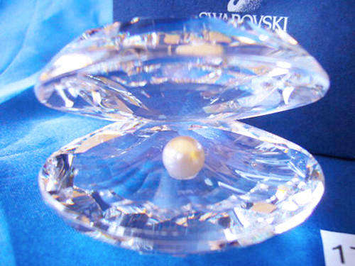 GENUINE Swarovski Silver Crystal Stunning Large Oyster Shell