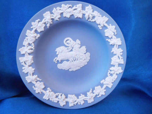 Vintage Wedgwood Jasper Blue Round Dish  #